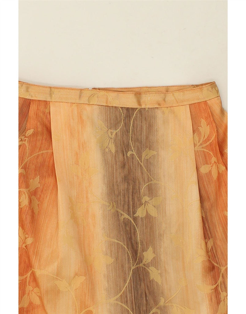 VINTAGE Womens Midi Skirt W30 Mediium Brown Floral Vintage Vintage and Second-Hand Vintage from Messina Hembry 