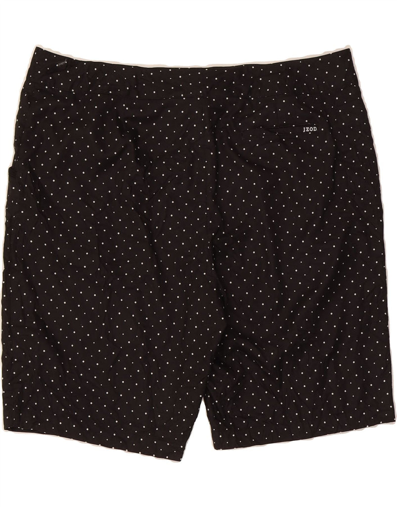 IZOD Womens Golf Chino Shorts Size 18 2XL W40  Black Spotted Polyester Vintage Izod and Second-Hand Izod from Messina Hembry 