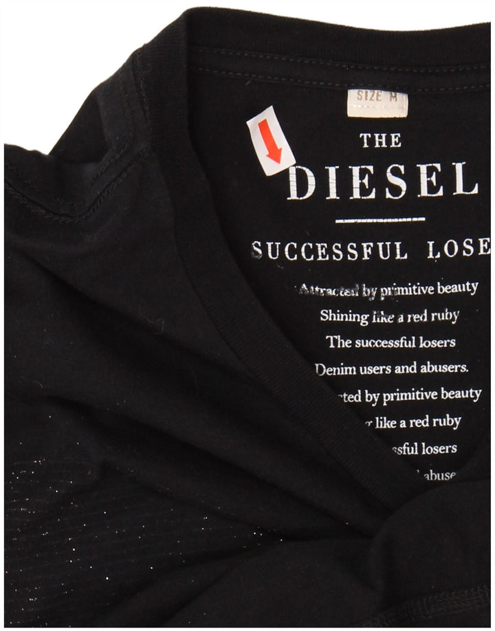 DIESEL Mens T-Shirt Top Medium Navy Blue Cotton