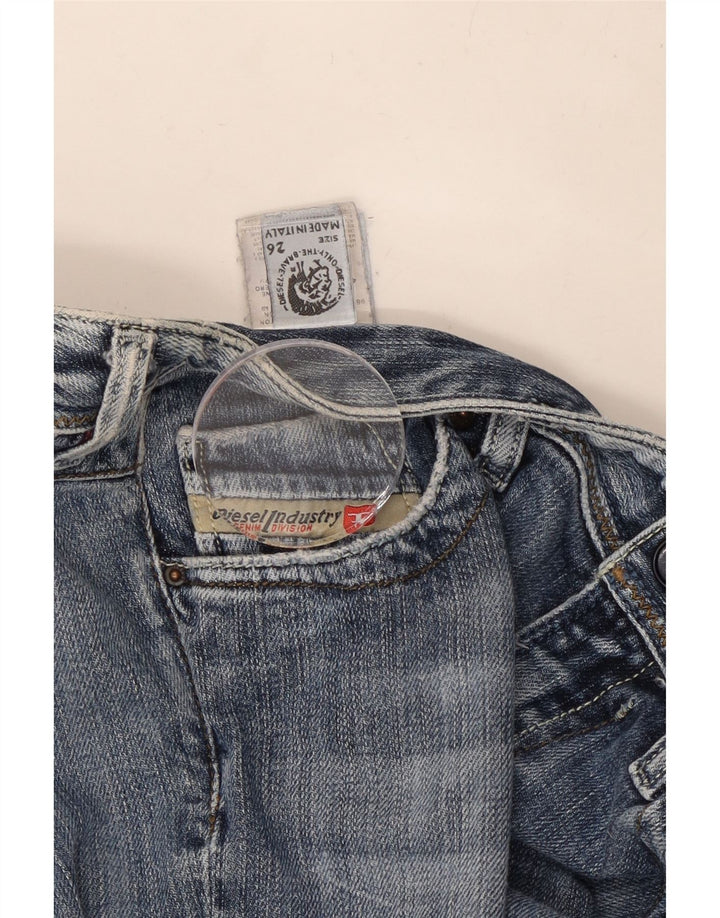 DIESEL Womens Straight Jeans W26 L30 Blue Cotton