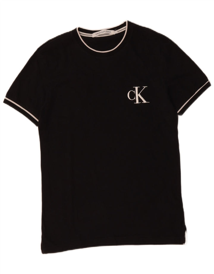 CALVIN KLEIN JEANS Mens T-Shirt Top Small Black Cotton