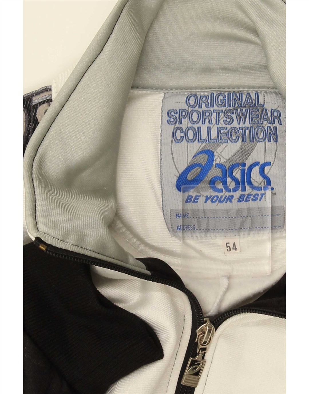 Asics Mens Graphic Tracksuit Top Jacket IT 54 XL Black Colourblock