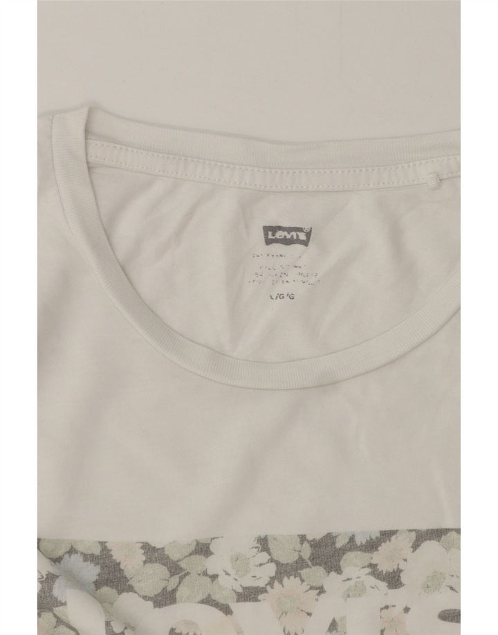 Levi's Womens Graphic T-Shirt Top UK 16 Large White