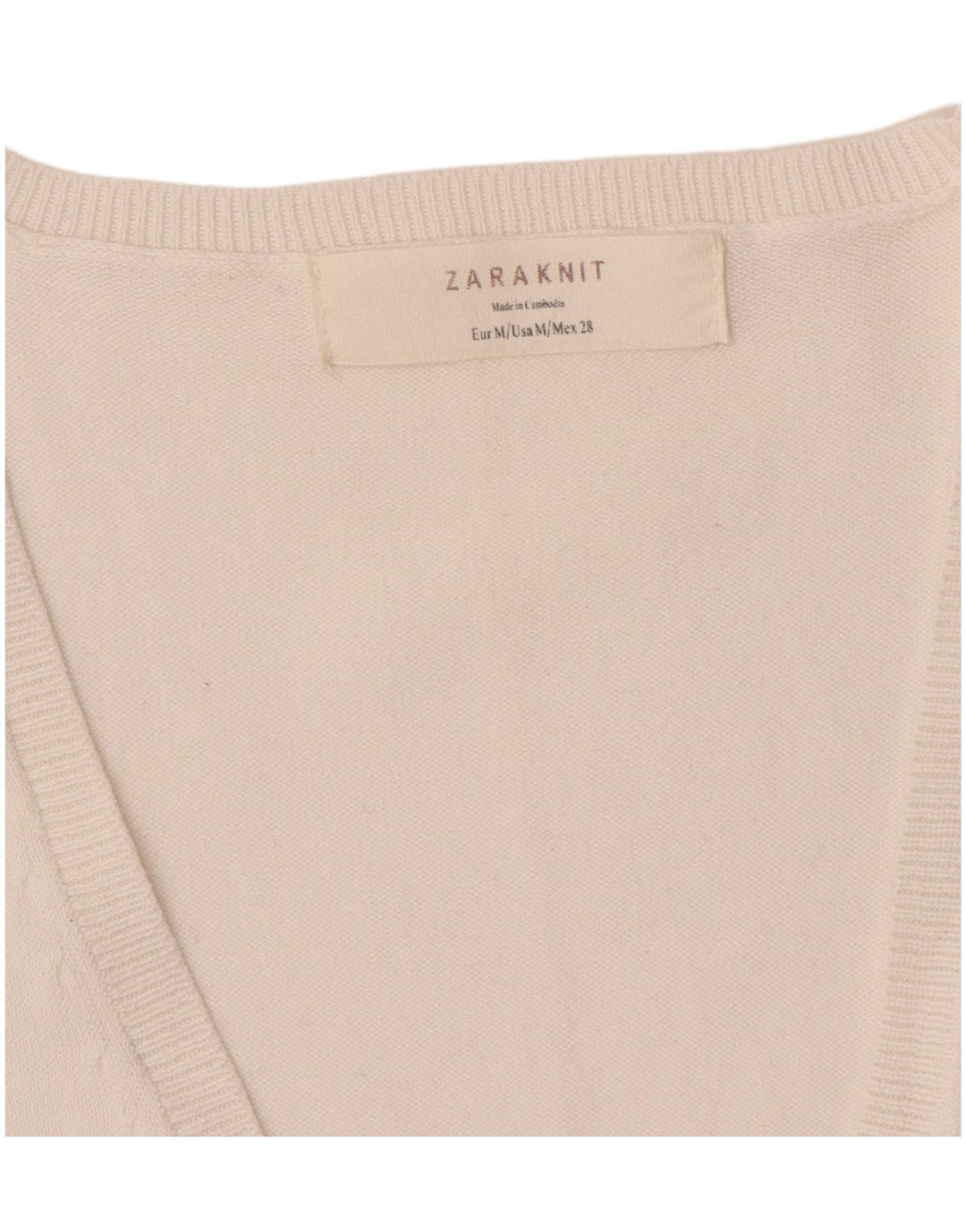 Zara Womens Cardigan Sweater UK 12 Medium White