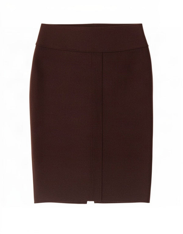 Zara Womens High Waist Pencil Skirt Large W30 Brown Wool