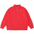 Nike Womens Oversized Zip Neck Sweatshirt Jumper UK 14 Medium Pink Cotton
