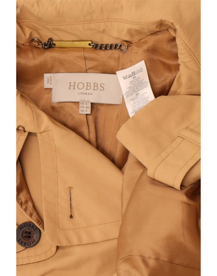 Hobbs Womens Trench Coat UK 8 Small Beige Polyester