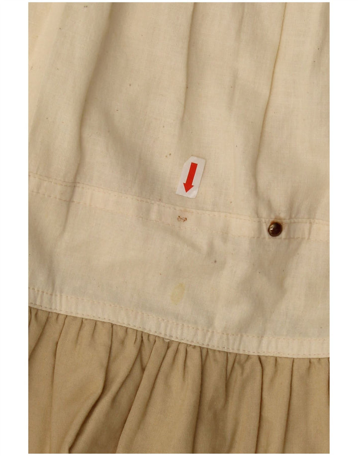 Vintage Womens A-Line Skirt W25 Small Beige Colourblock