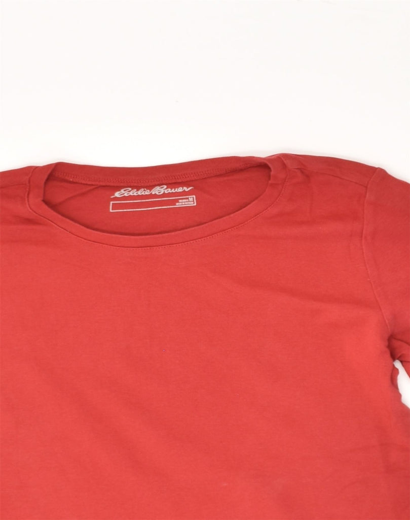 EDDIE BAUER Womens Top Long Sleeve UK 14 Medium Red Cotton | Vintage Eddie Bauer | Thrift | Second-Hand Eddie Bauer | Used Clothing | Messina Hembry 