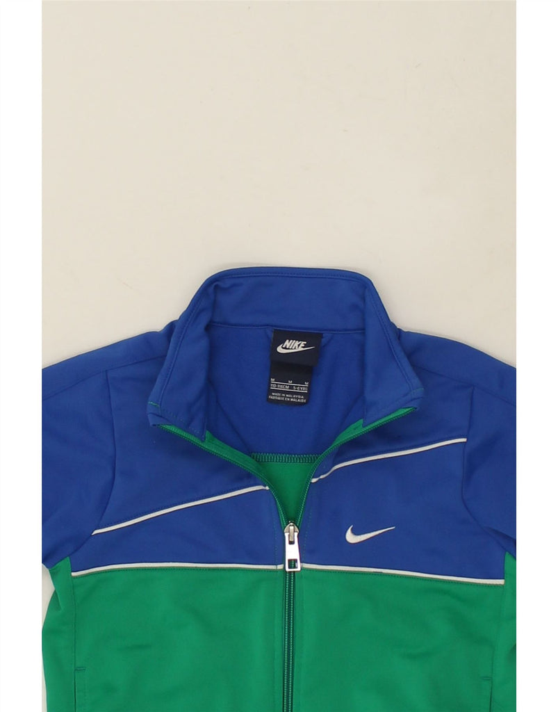 NIKE Boys Tracksuit Top Jacket 5-6 Years Medium Green Colourblock | Vintage Nike | Thrift | Second-Hand Nike | Used Clothing | Messina Hembry 