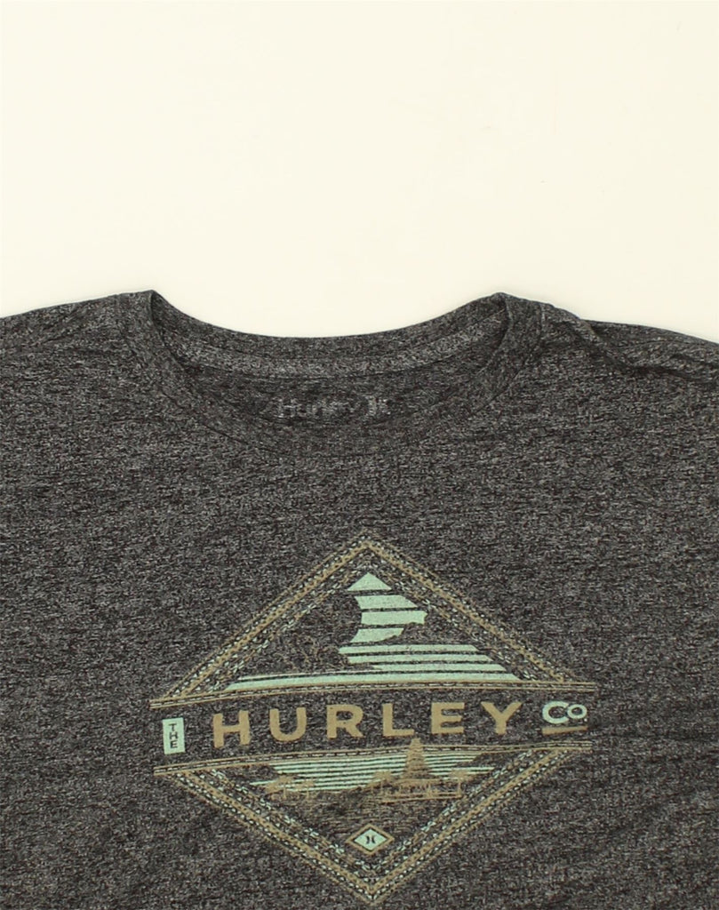 HURLEY Mens Graphic T-Shirt Top Large Grey Flecked Cotton | Vintage Hurley | Thrift | Second-Hand Hurley | Used Clothing | Messina Hembry 