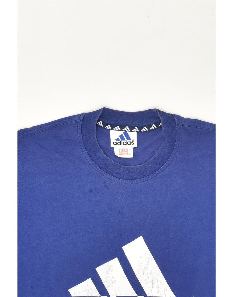 ADIDAS Mens Graphic T-Shirt Top UK 32/34 XS Blue Cotton Vintage Adidas and Second-Hand Adidas from Messina Hembry 