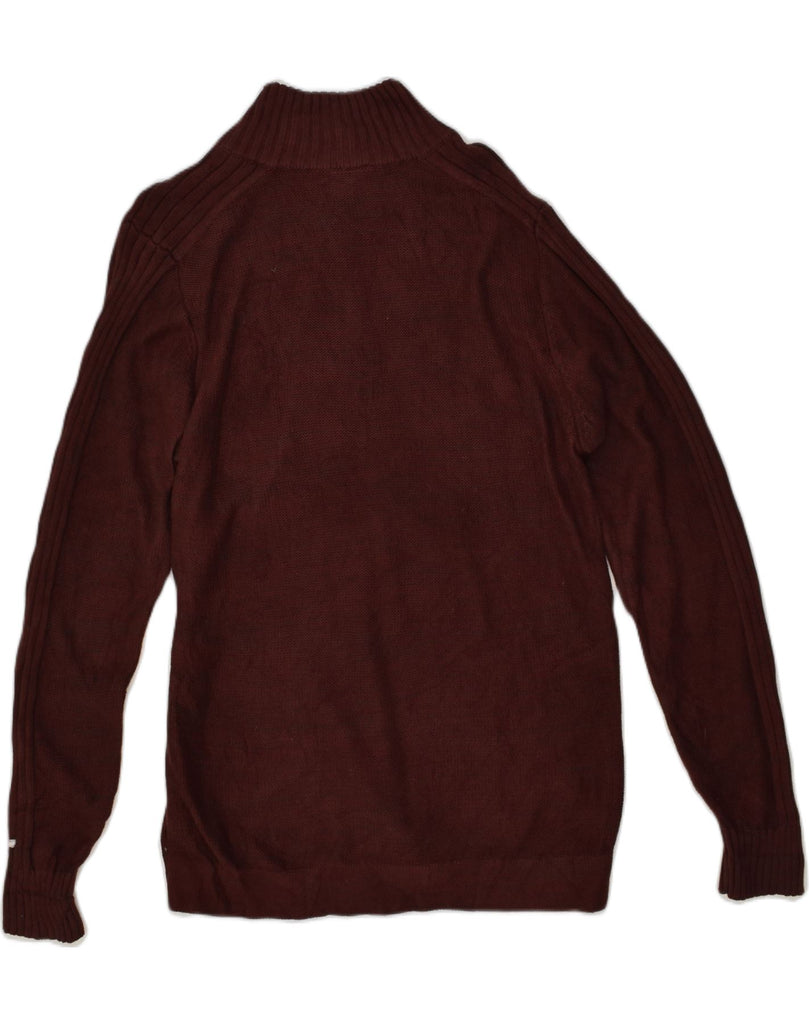 COLUMBIA Mens Zip Neck Jumper Sweater Medium Burgundy Cotton | Vintage Columbia | Thrift | Second-Hand Columbia | Used Clothing | Messina Hembry 