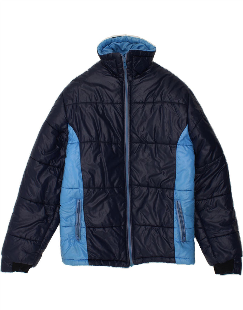 VINTAGE Mens Padded Jacket UK 36 Small Navy Blue Colourblock Polyamide Vintage Vintage and Second-Hand Vintage from Messina Hembry 