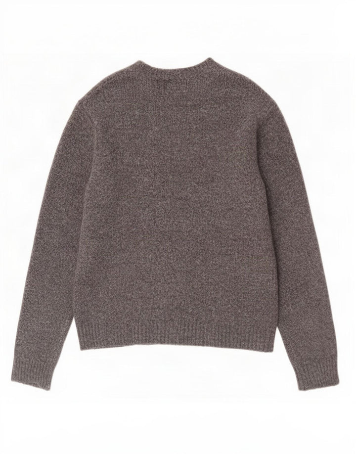 Zara Mens Boat Neck Jumper Sweater Medium Grey Acrylic