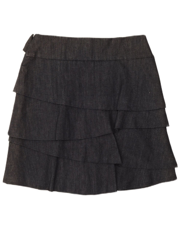 Max & Co. Womens Mini Tiered Skirt UK 12 Medium W32 Navy Blue Cotton