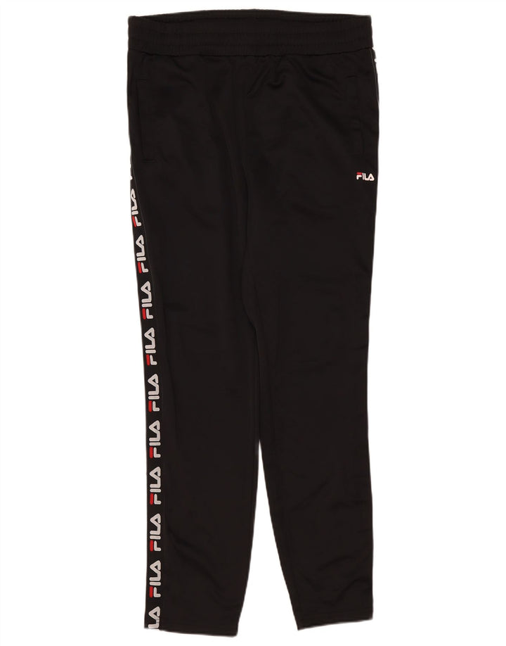 Fila Mens Graphic Tracksuit Trousers Small Black Polyester