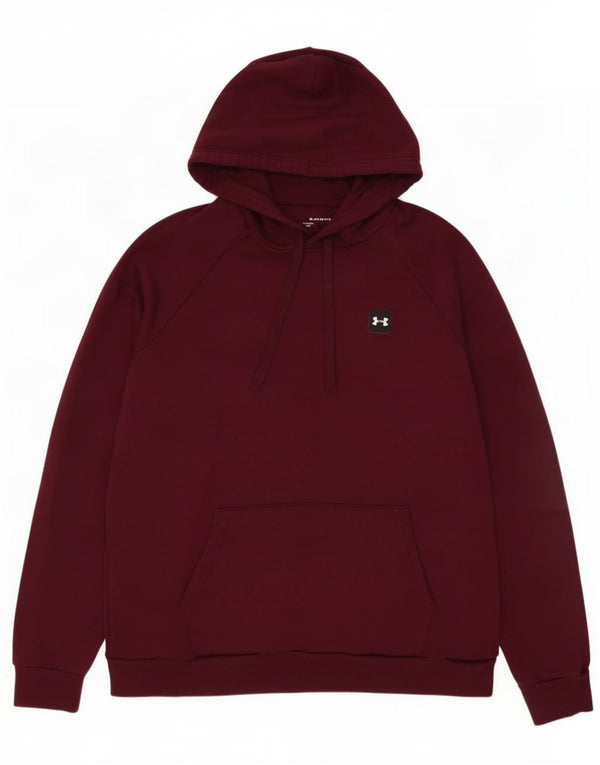 Under Armour Mens Hoodie Jumper XL Burgundy Cotton