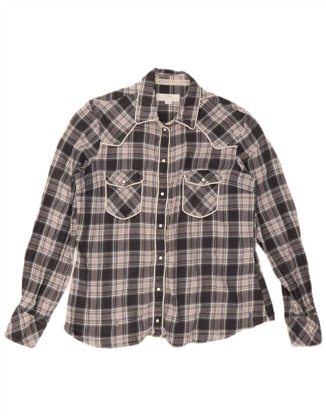 Marlboro Classics Womens Shirt IT 46 Large Black Check