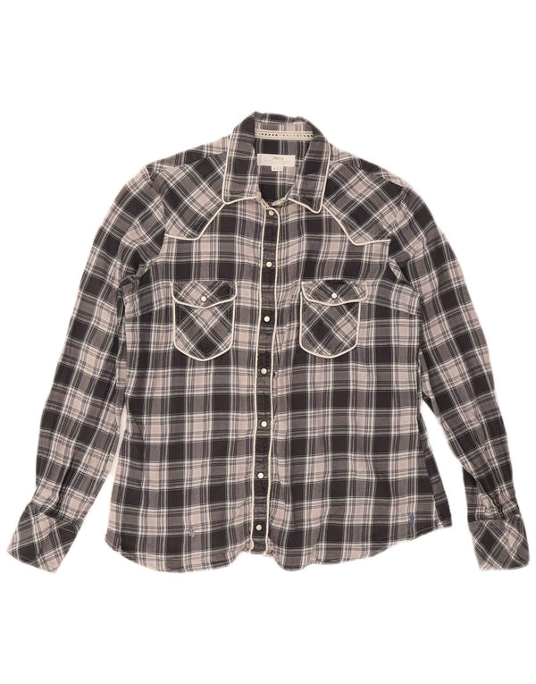 Marlboro Classics Womens Shirt IT 46 Large Black Check