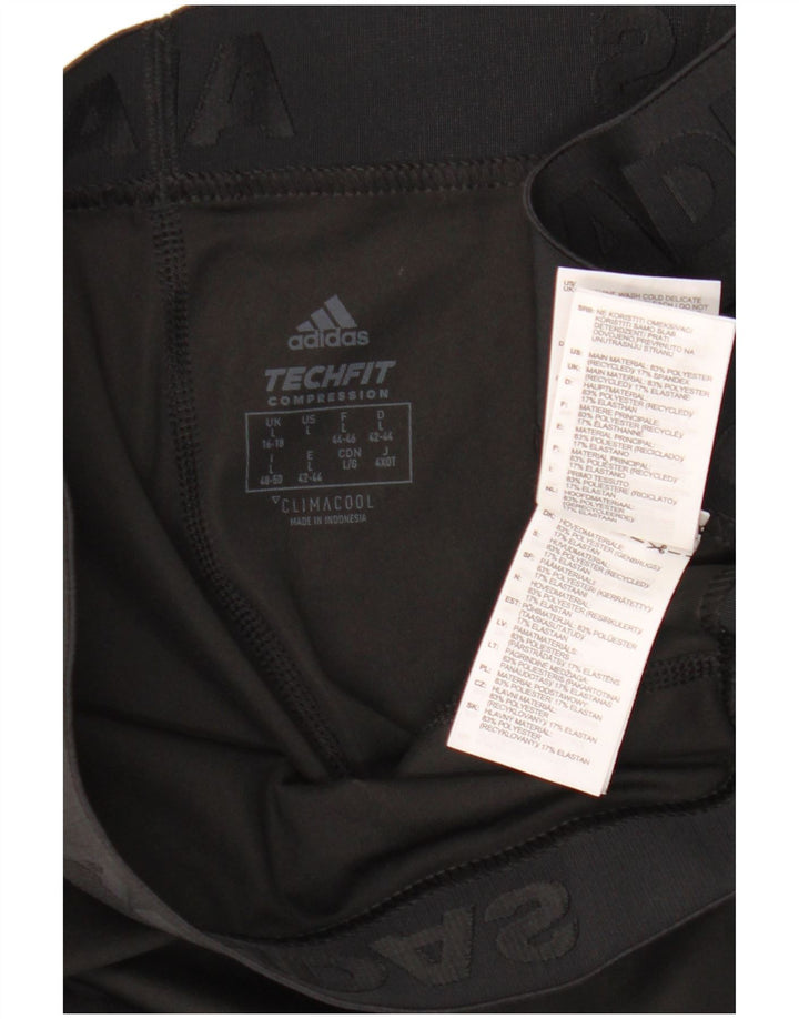 Adidas Womens Tech Fit Capri Leggings UK 16/18 Large Black Polyester