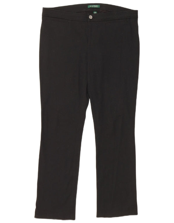 Ralph Lauren Womens Straight Casual Trousers US 12 Large W36 L29 Black