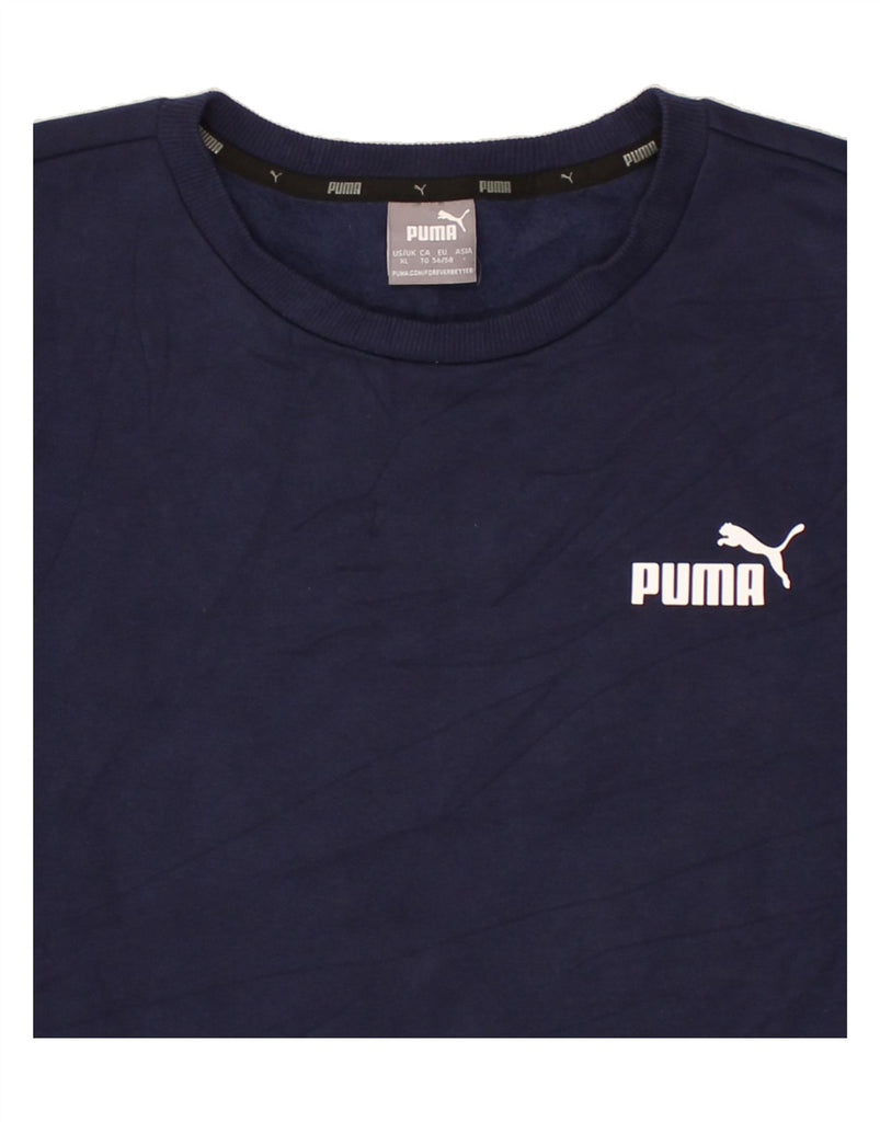 PUMA Mens Sweatshirt Jumper XL Navy Blue Cotton | Vintage Puma | Thrift | Second-Hand Puma | Used Clothing | Messina Hembry 