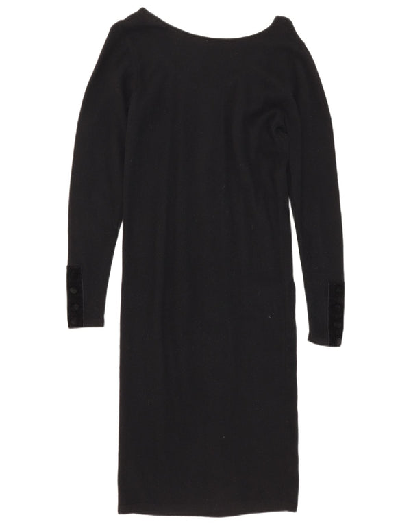 Poi By Krizia Womens Long Sleeve Jumper Dress UK 10 Small Black