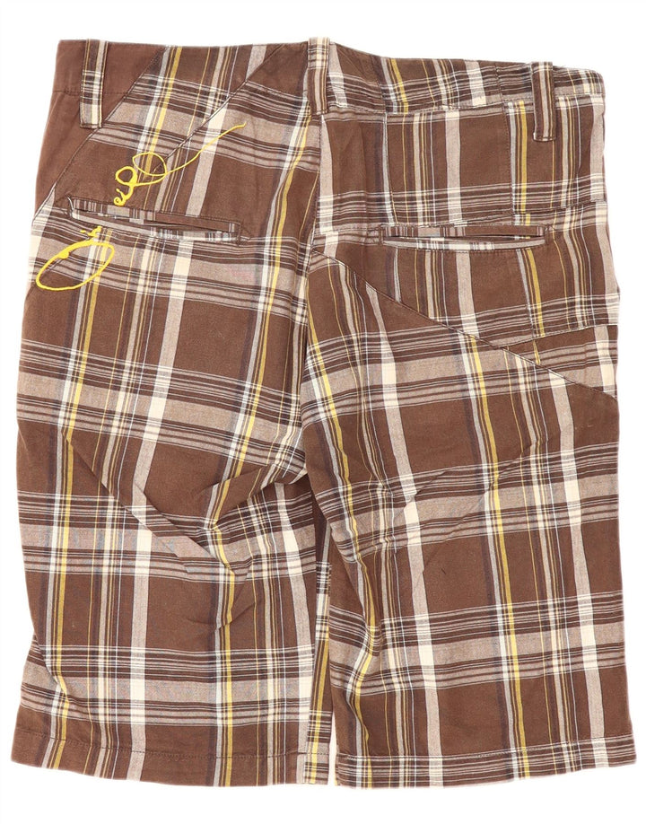 O'Neill Mens Chino Shorts W32 Medium Brown Plaid Cotton