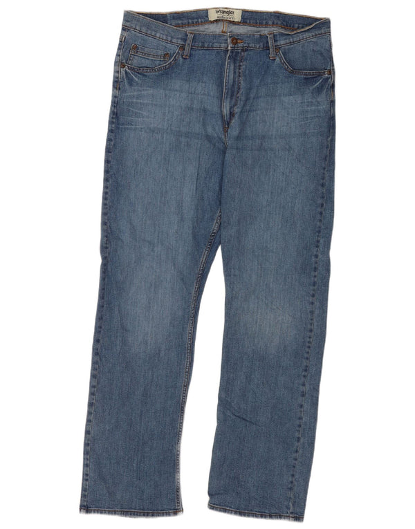 Wrangler Mens Straight Jeans W36 L32 Blue Cotton