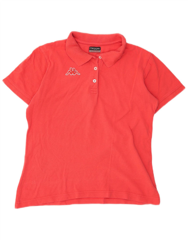 Kappa Womens Polo Shirt UK 16 Large Red Cotton