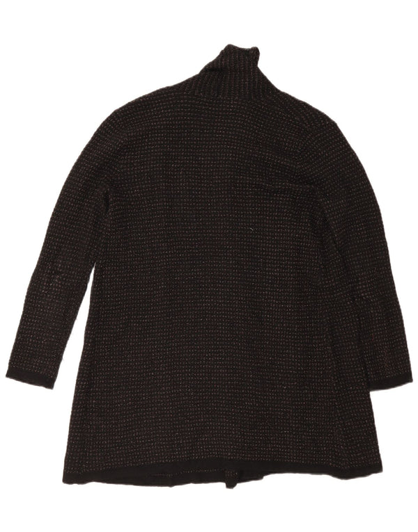 Zara Womens Longline Open Cardigan Sweater UK 10 Small Black Polyester