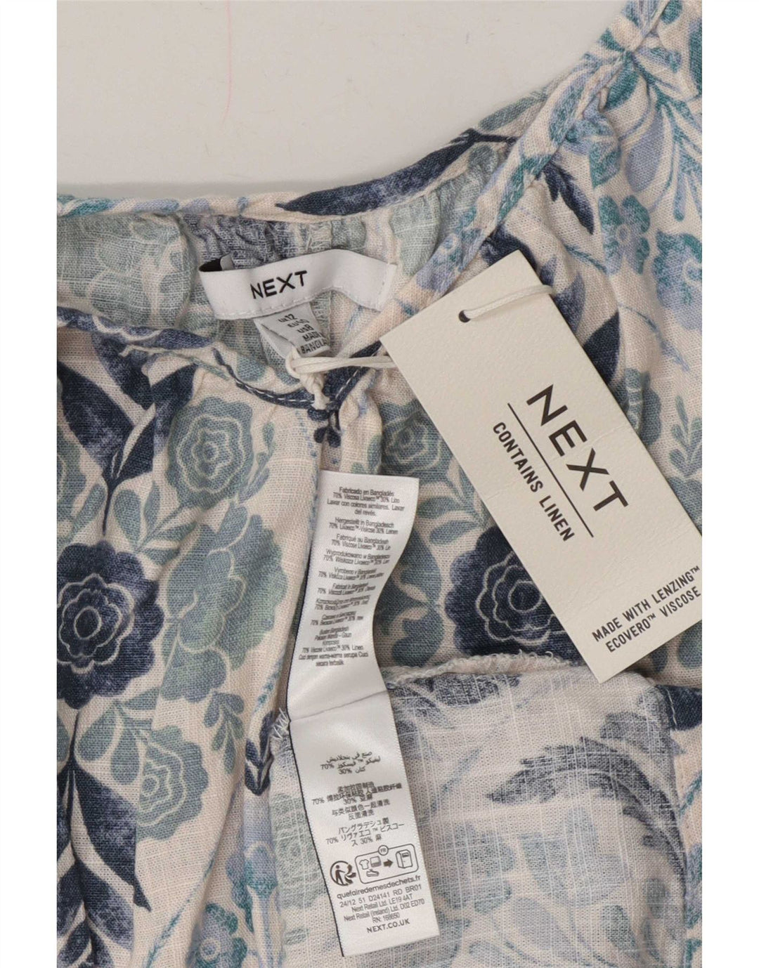 Next Womens Oversized Sleeveless Sundress UK 12 Medium Blue Floral Bohemian