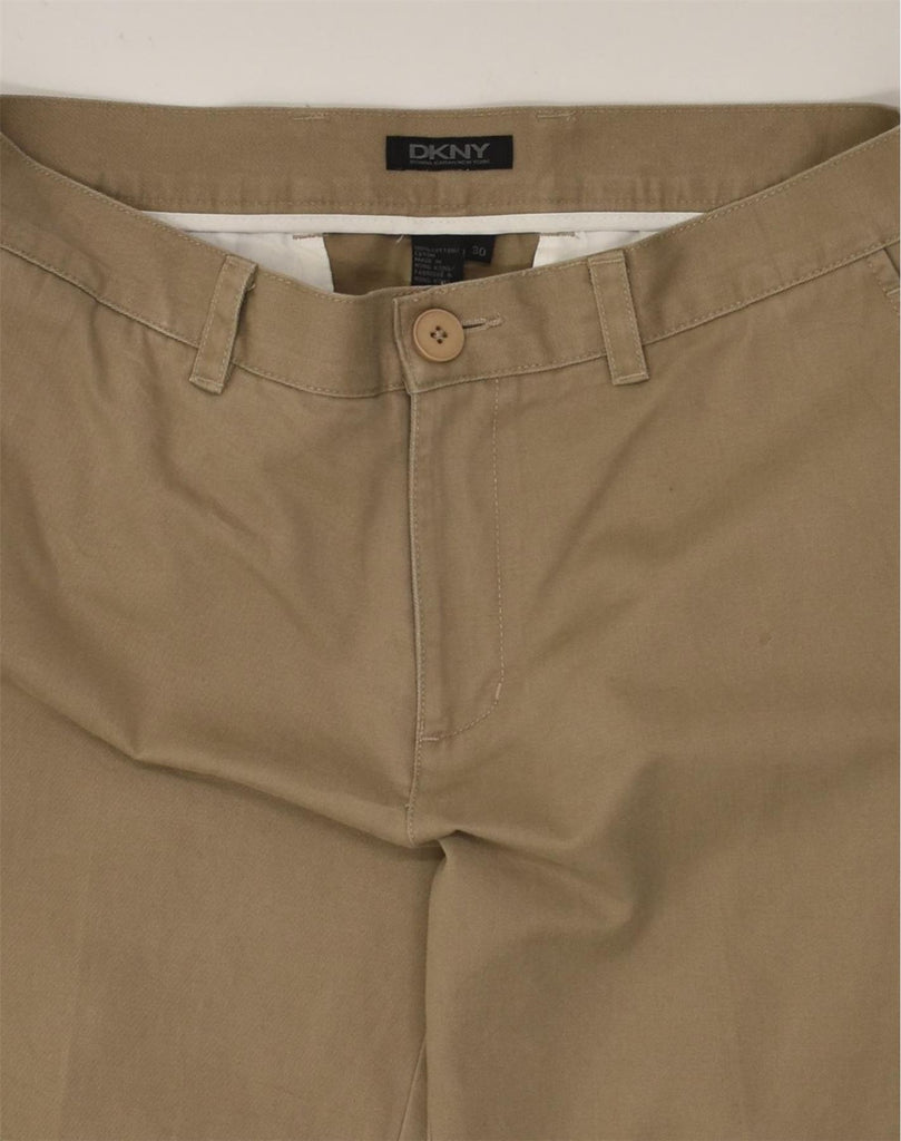 DKNY Mens Straight Chino Trousers W30 L27 Brown Cotton | Vintage Dkny | Thrift | Second-Hand Dkny | Used Clothing | Messina Hembry 