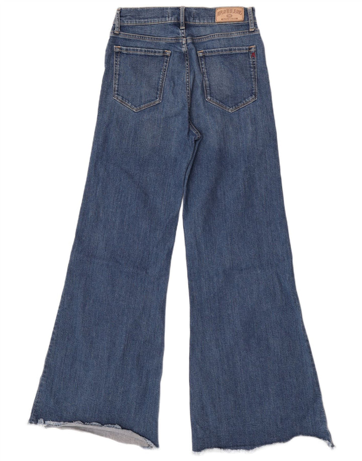 Replay Womens Flared Jeans W29 L32 Blue Cotton