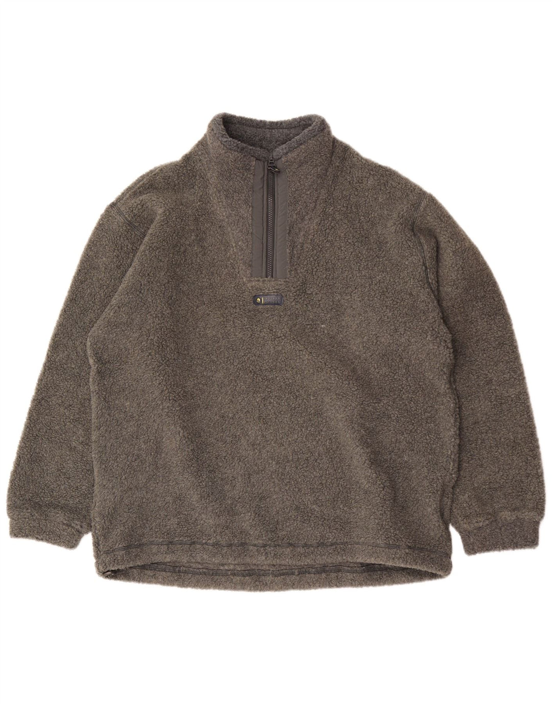 Invicta Mens Zip Neck Fleece Jumper XL Grey Polyester