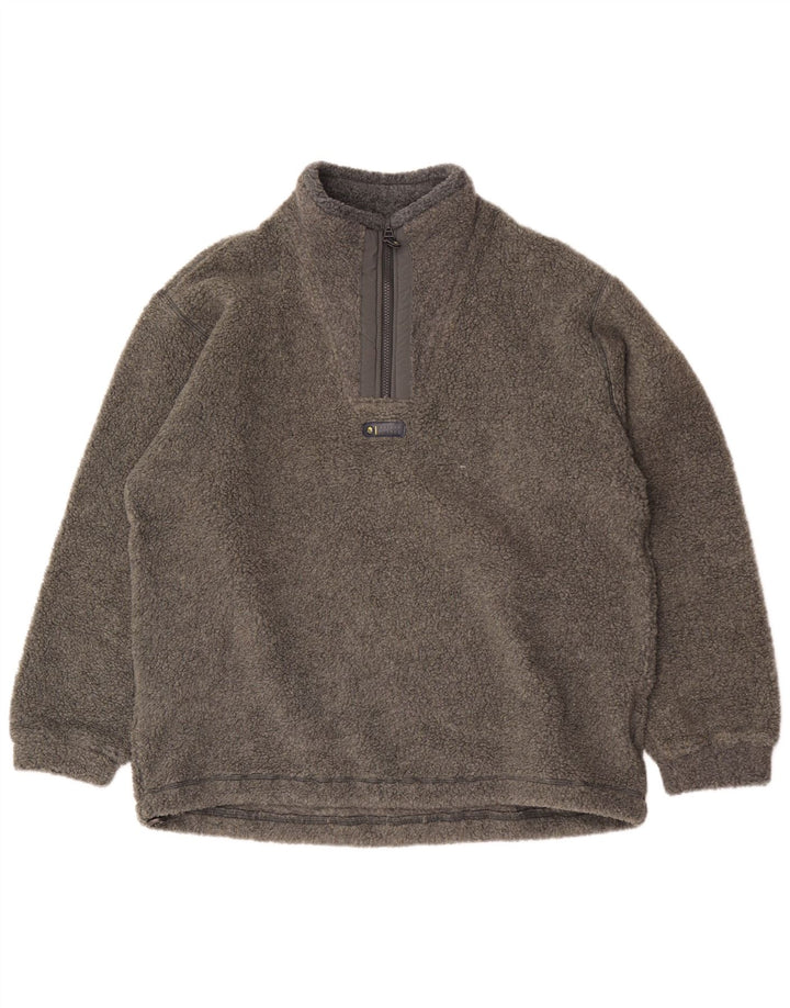 Invicta Mens Zip Neck Fleece Jumper XL Grey Polyester