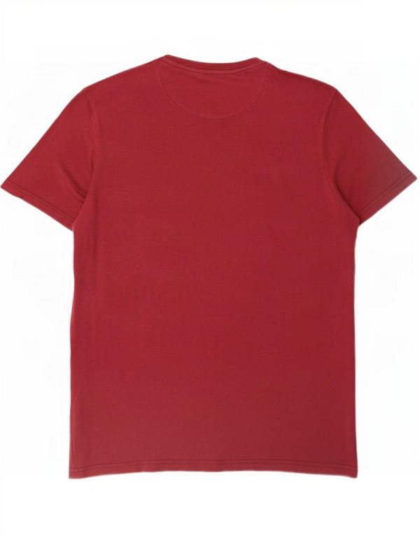 Lyle & Scott Mens T-Shirt Top Large Burgundy Cotton