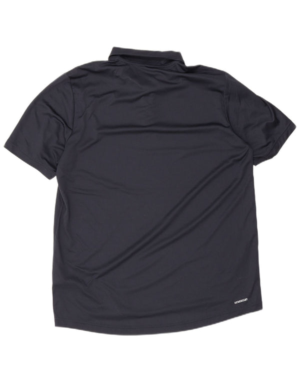 Adidas Mens Aeroready Polo Shirt Large Navy Blue Polyester