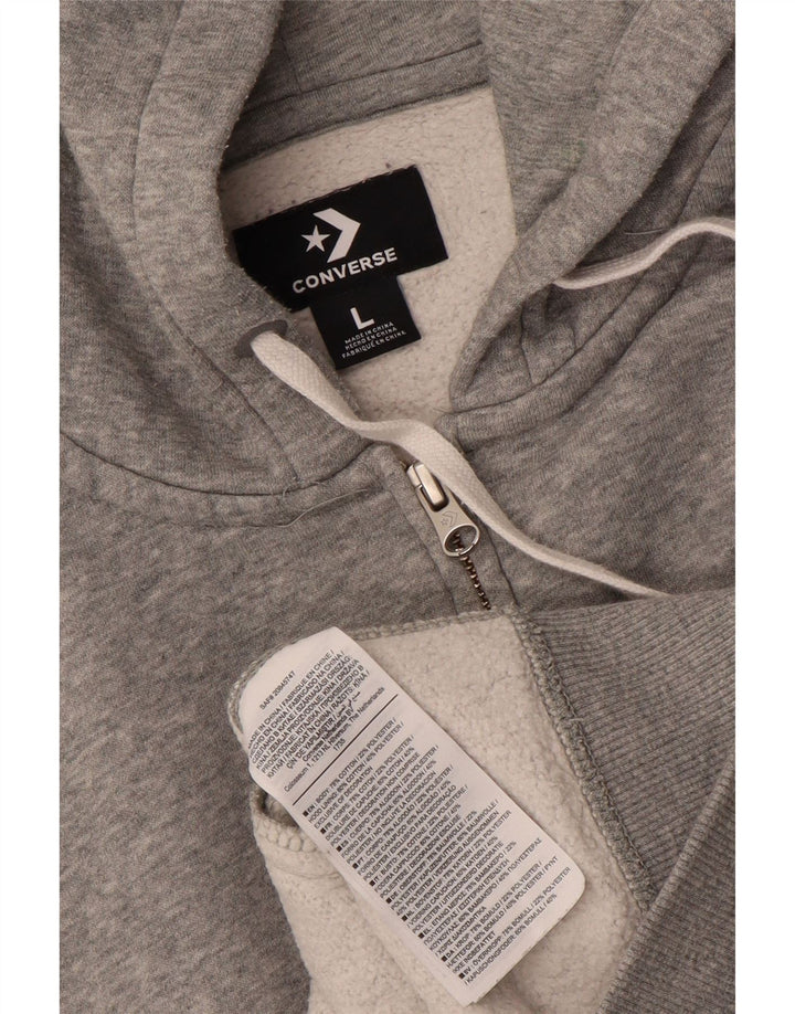 CONVERSE Womens Zip Hoodie Sweater UK 16 Large Grey Cotton Vintage Converse and Second-Hand Converse from Messina Hembry 