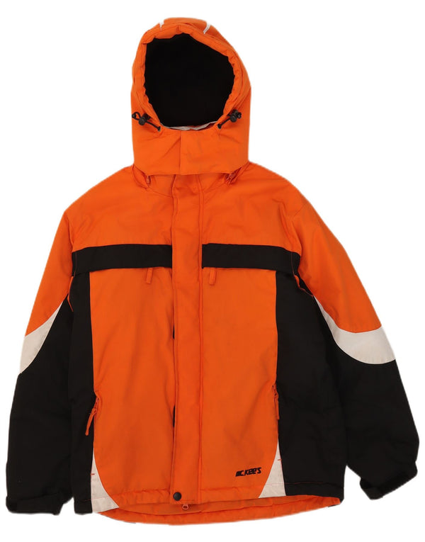 MC Kee's Boys Hooded Windbreaker Jacket 11-12 Years Orange Colourblock