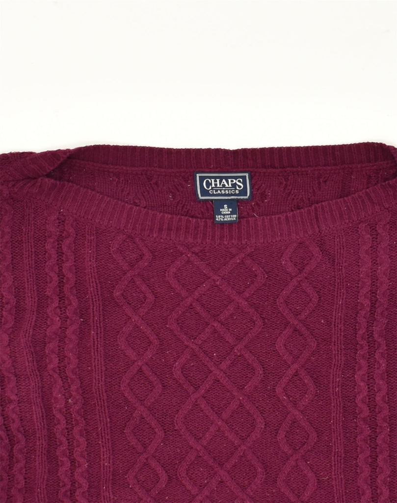 CHAPS Womens Boat Neck Jumper Sweater UK 10 Small Burgundy Cotton | Vintage Chaps | Thrift | Second-Hand Chaps | Used Clothing | Messina Hembry 