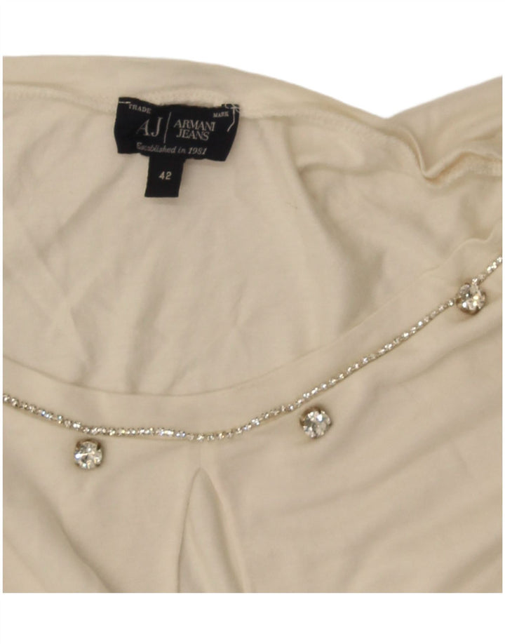Armani Jeans Womens Top Long Sleeve IT 42 Medium White