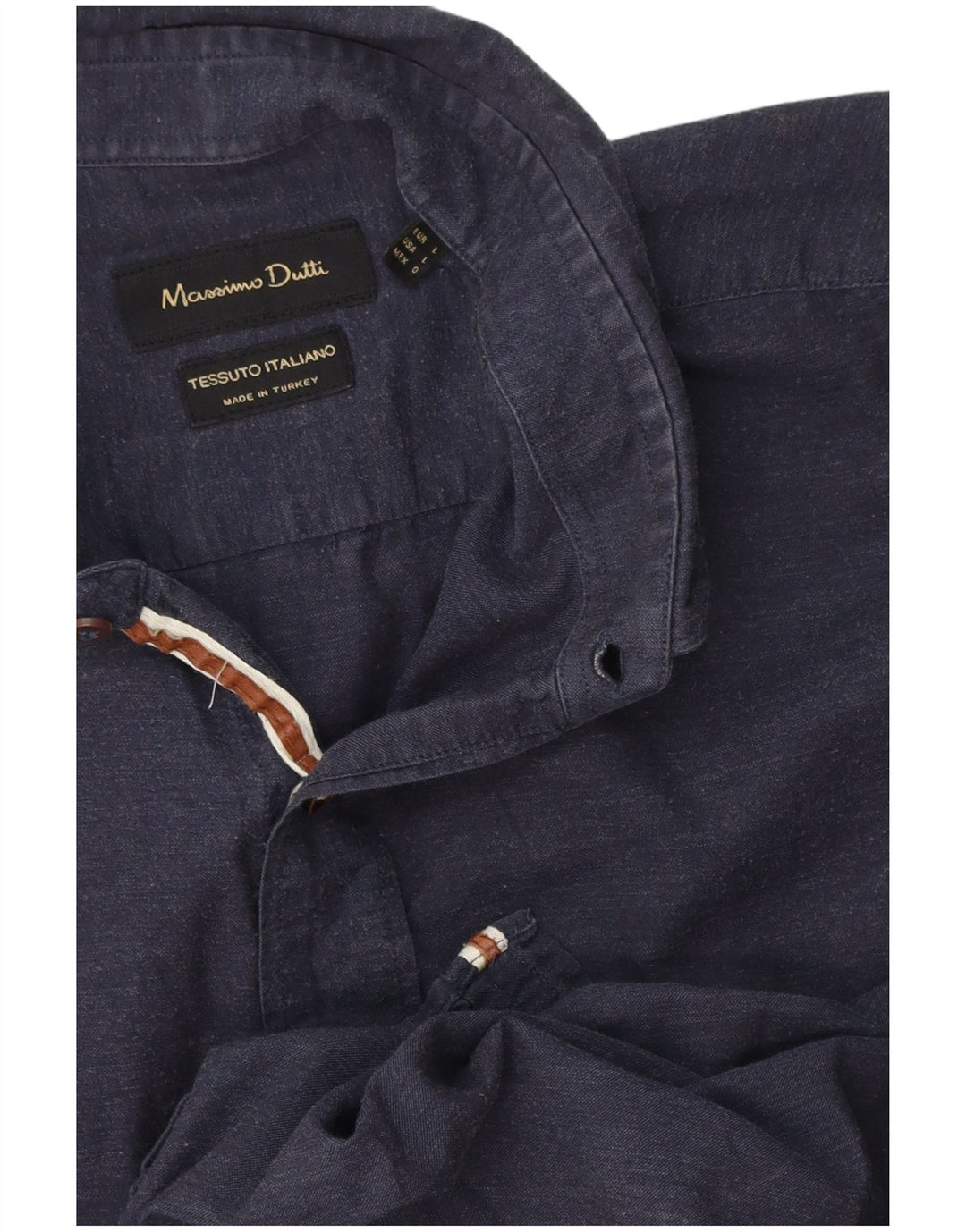 Massimo Dutti Mens Shirt Large Navy Blue