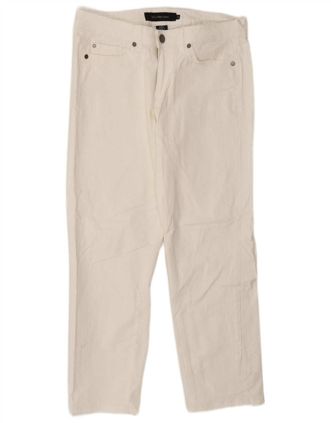 Calvin Klein Womens Straight Jeans US 10 Medium W30 L26 White Cotton
