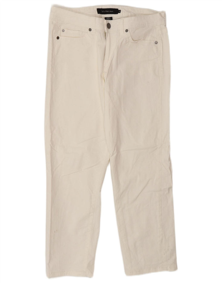 Calvin Klein Womens Straight Jeans US 10 Medium W30 L26 White Cotton