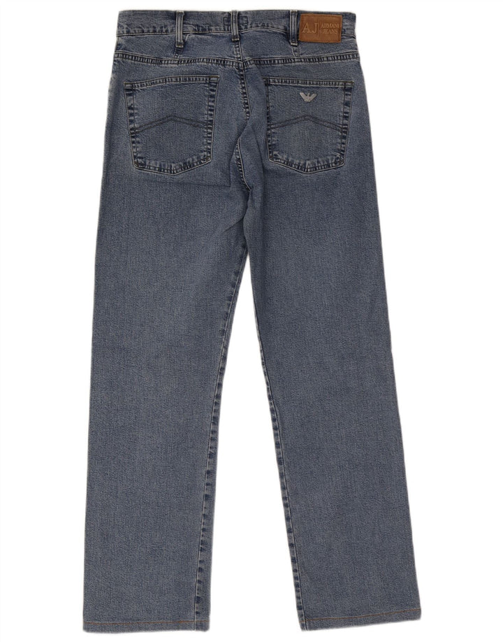 Armani Mens Straight Jeans W34 L29 Blue Cotton