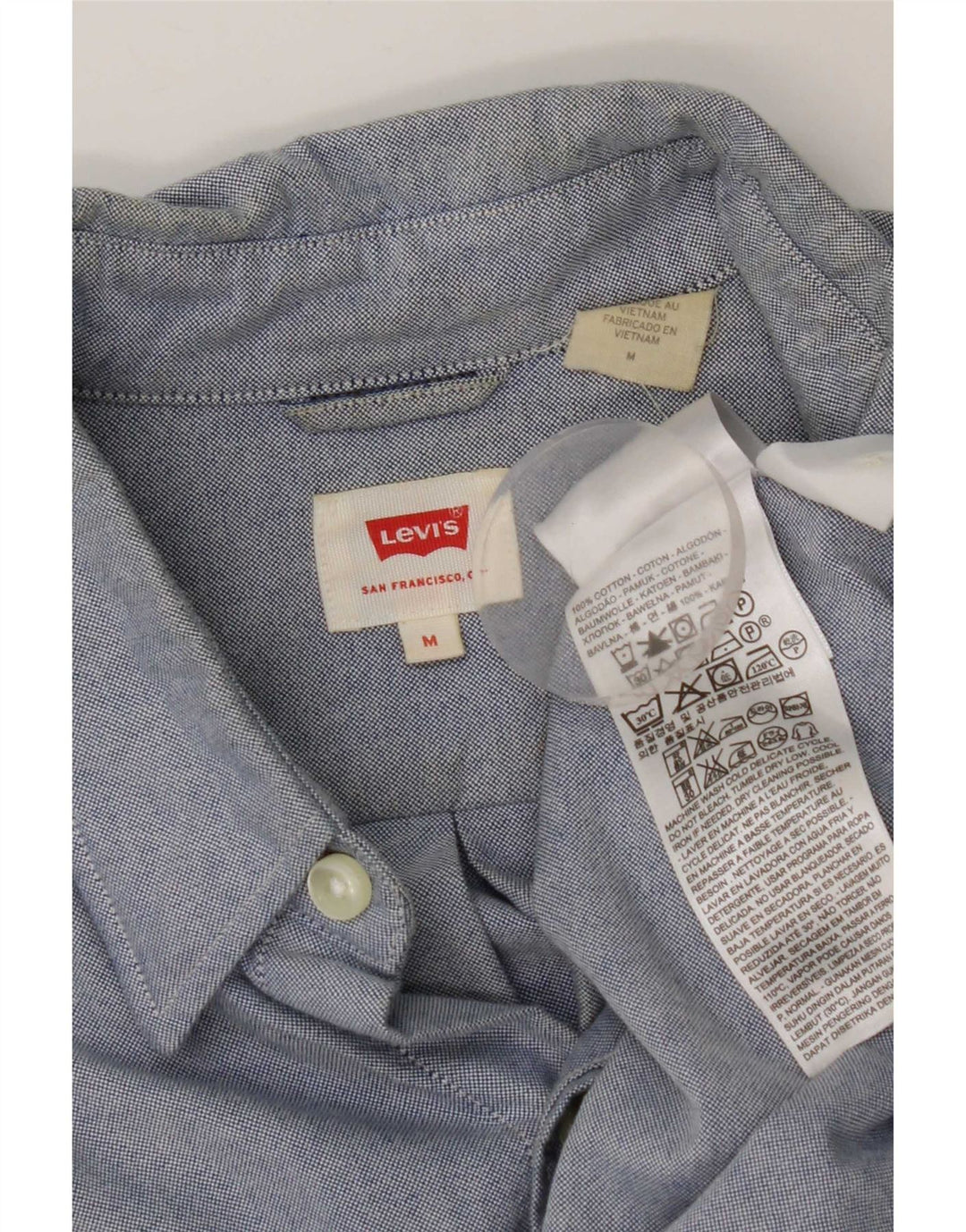 Levi's Mens Shirt Medium Blue Cotton