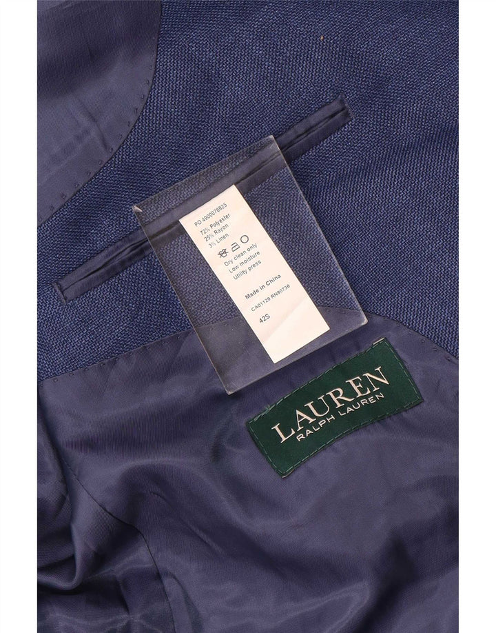 Ralph Lauren Mens 2 Button Blazer Jacket UK 42 XL Blue Polyester