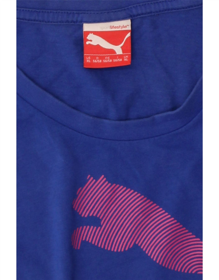 PUMA Mens Graphic T-Shirt Top XL Blue